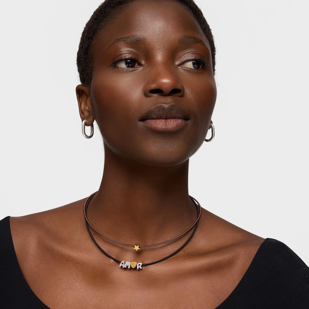 7&nbsp;mm silver letter A Charm TOUS Mesh Tube 