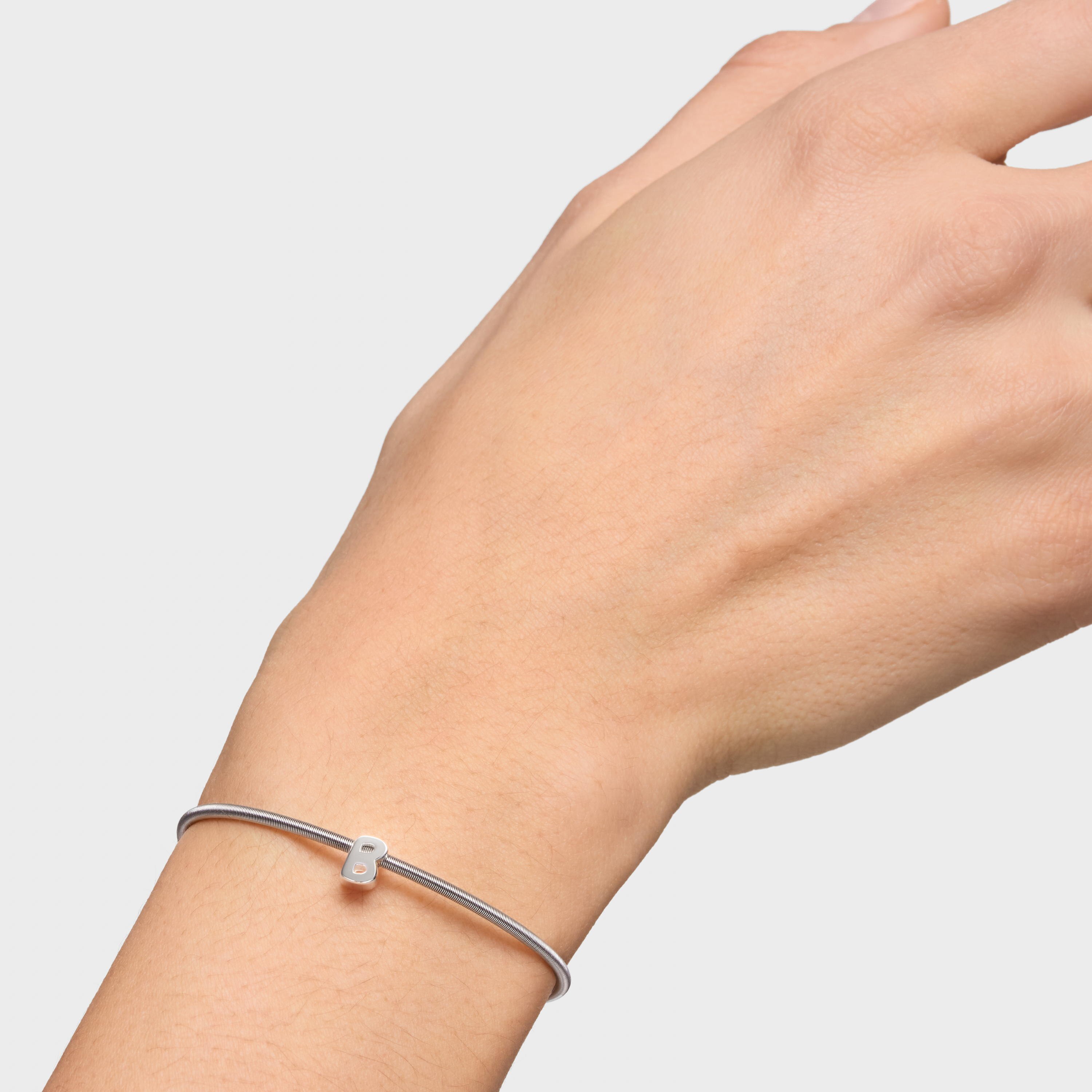 7 mm silver letter B Charm TOUS Mesh Tube 