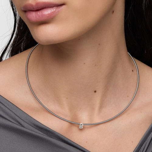 Charm em prata letra B 7&nbsp;mm TOUS Mesh Tube 