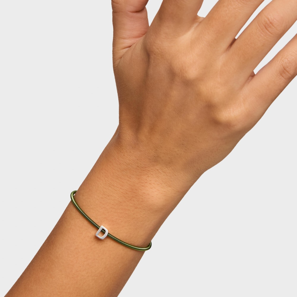 Charm TOUS Mesh Tube de plata letra D 7 mm 