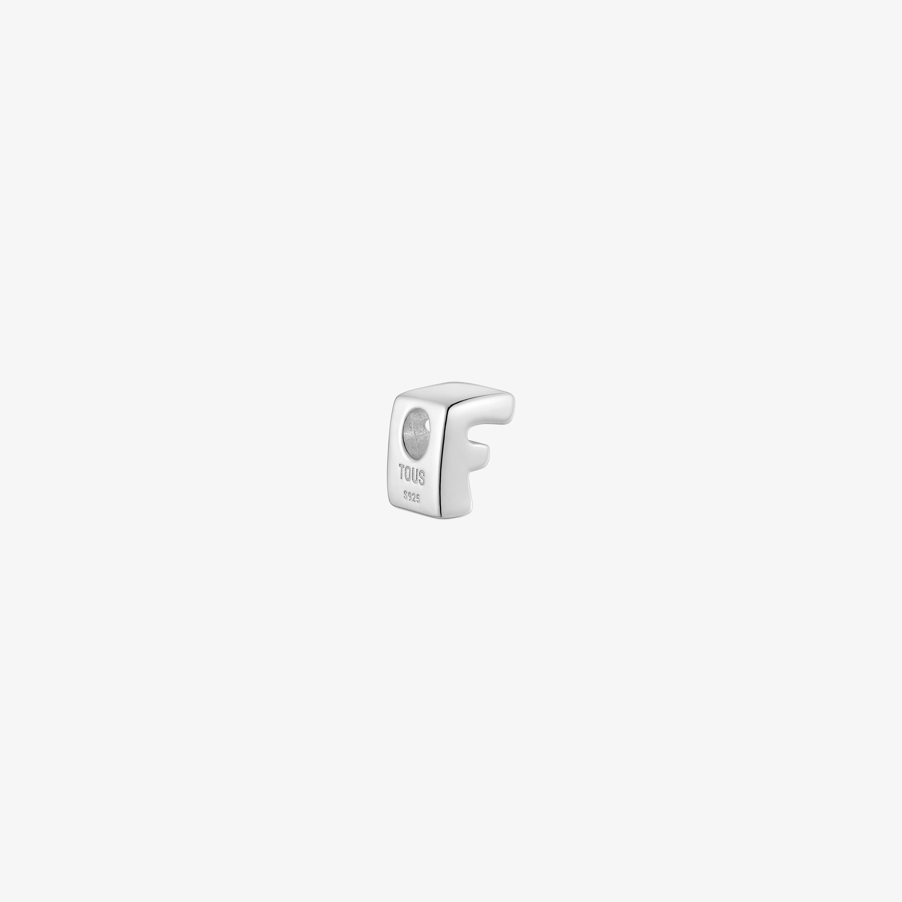 7 mm silver letter F Charm TOUS Mesh Tube 