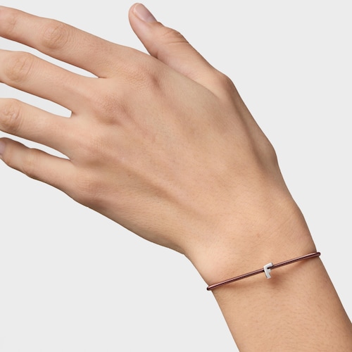 Charm em prata letra F 7&nbsp;mm TOUS Mesh Tube 