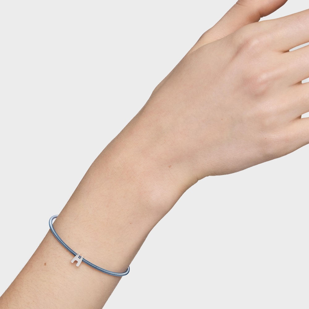 Charm en argent lettre&nbsp;H 7&nbsp;mm TOUS Mesh Tube 