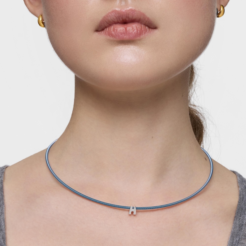 Charm en argent lettre&nbsp;H 7&nbsp;mm TOUS Mesh Tube 