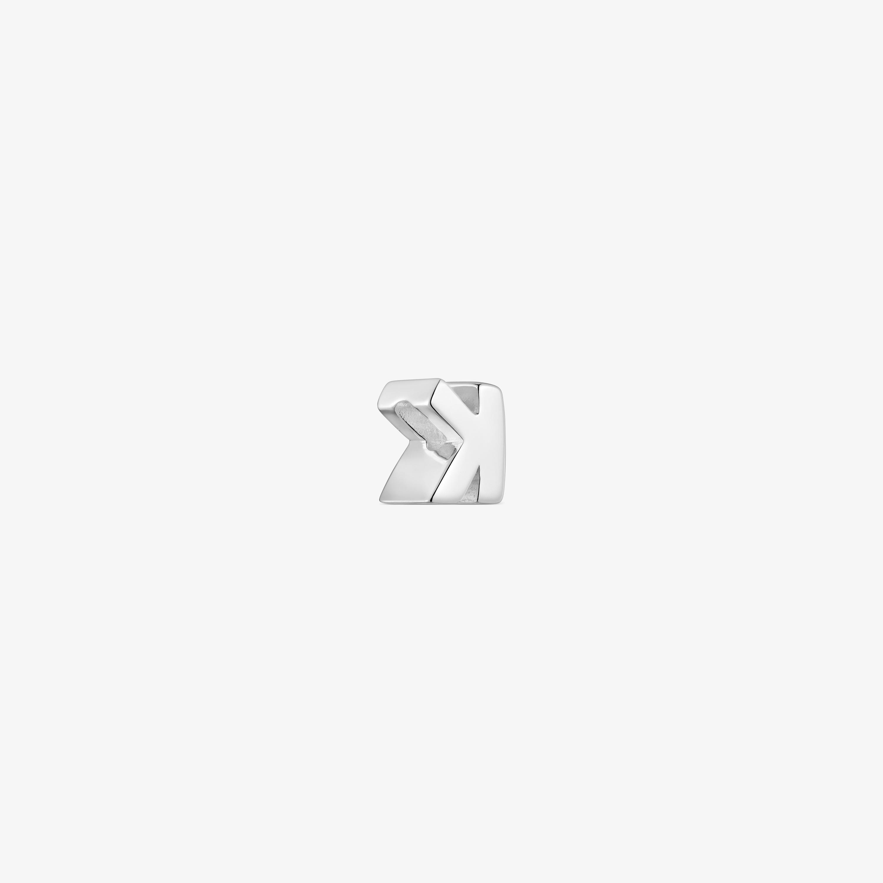 7 mm silver letter K Charm TOUS Mesh Tube 