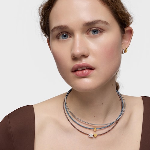 Charm em prata letra K 7&nbsp;mm TOUS Mesh Tube 