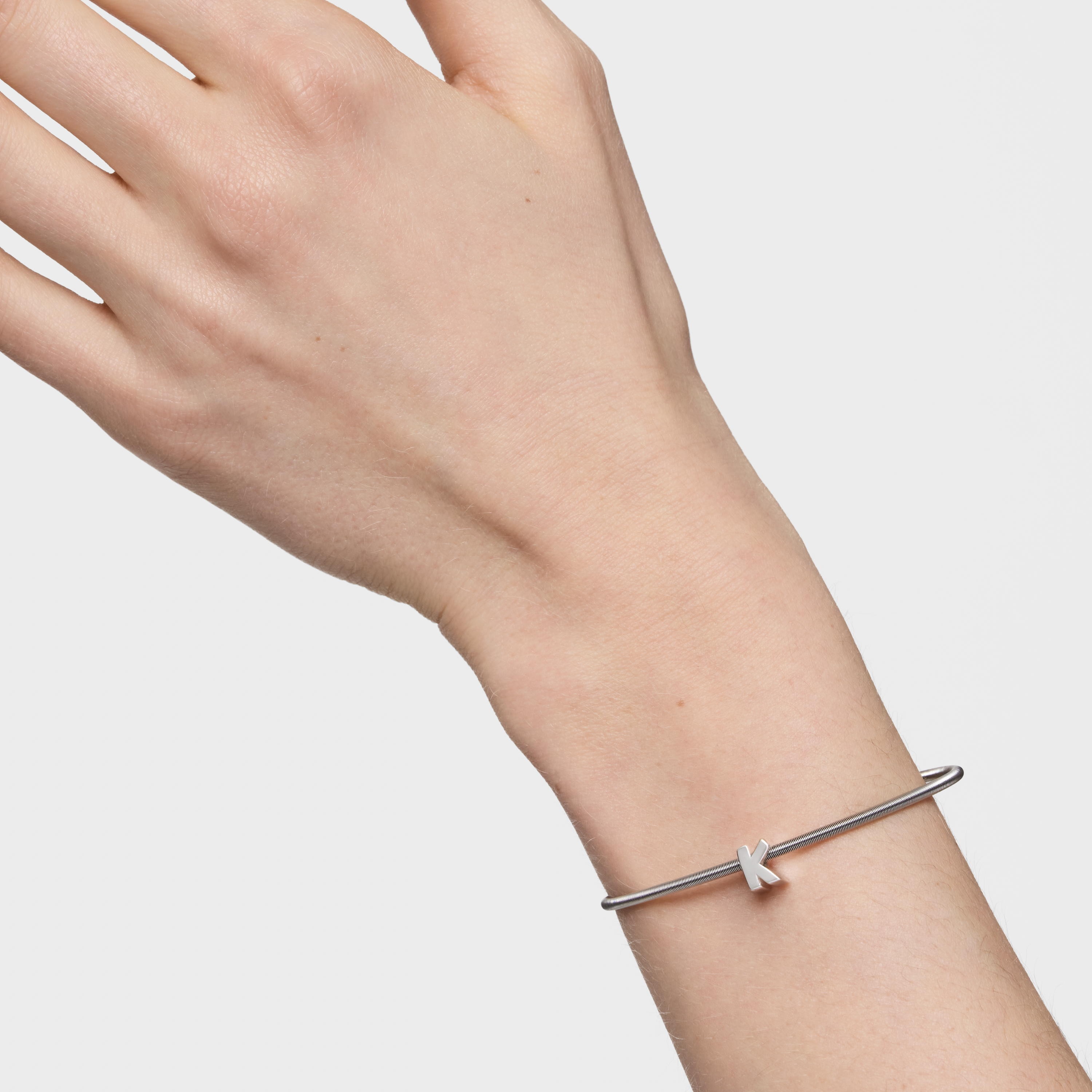 7 mm silver letter K Charm TOUS Mesh Tube 