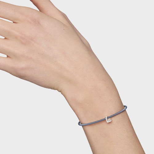 Charm em prata letra L 7&nbsp;mm TOUS Mesh Tube 