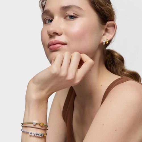 Charm em prata letra L 7&nbsp;mm TOUS Mesh Tube 