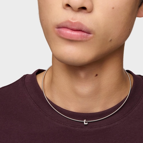 Charm em prata letra L 7&nbsp;mm TOUS Mesh Tube 