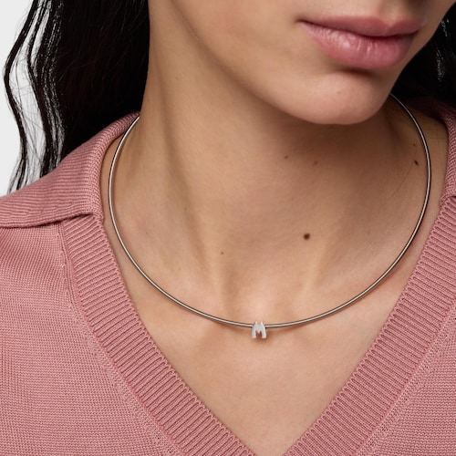 Charm em prata letra M 7&nbsp;mm TOUS Mesh Tube 