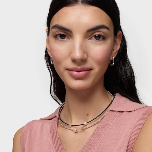 Charm em prata letra M 7&nbsp;mm TOUS Mesh Tube 