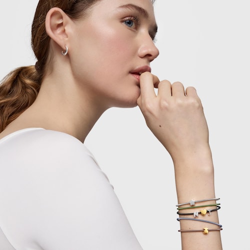 Charm em prata letra M 7&nbsp;mm TOUS Mesh Tube 