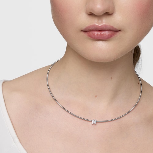 Charm em prata letra M 7&nbsp;mm TOUS Mesh Tube 