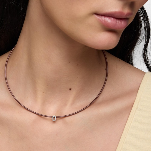 Charm em prata letra O 7&nbsp;mm TOUS Mesh Tube 