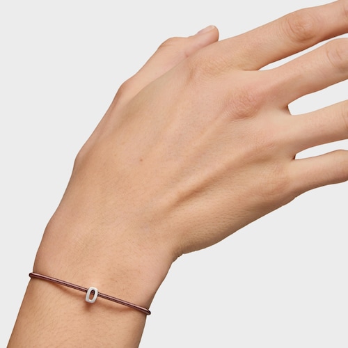 Charm em prata letra O 7&nbsp;mm TOUS Mesh Tube 