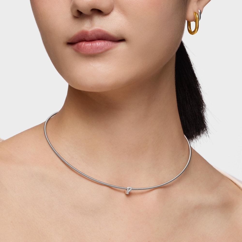 Charm TOUS Mesh Tube de plata letra P 7 mm 