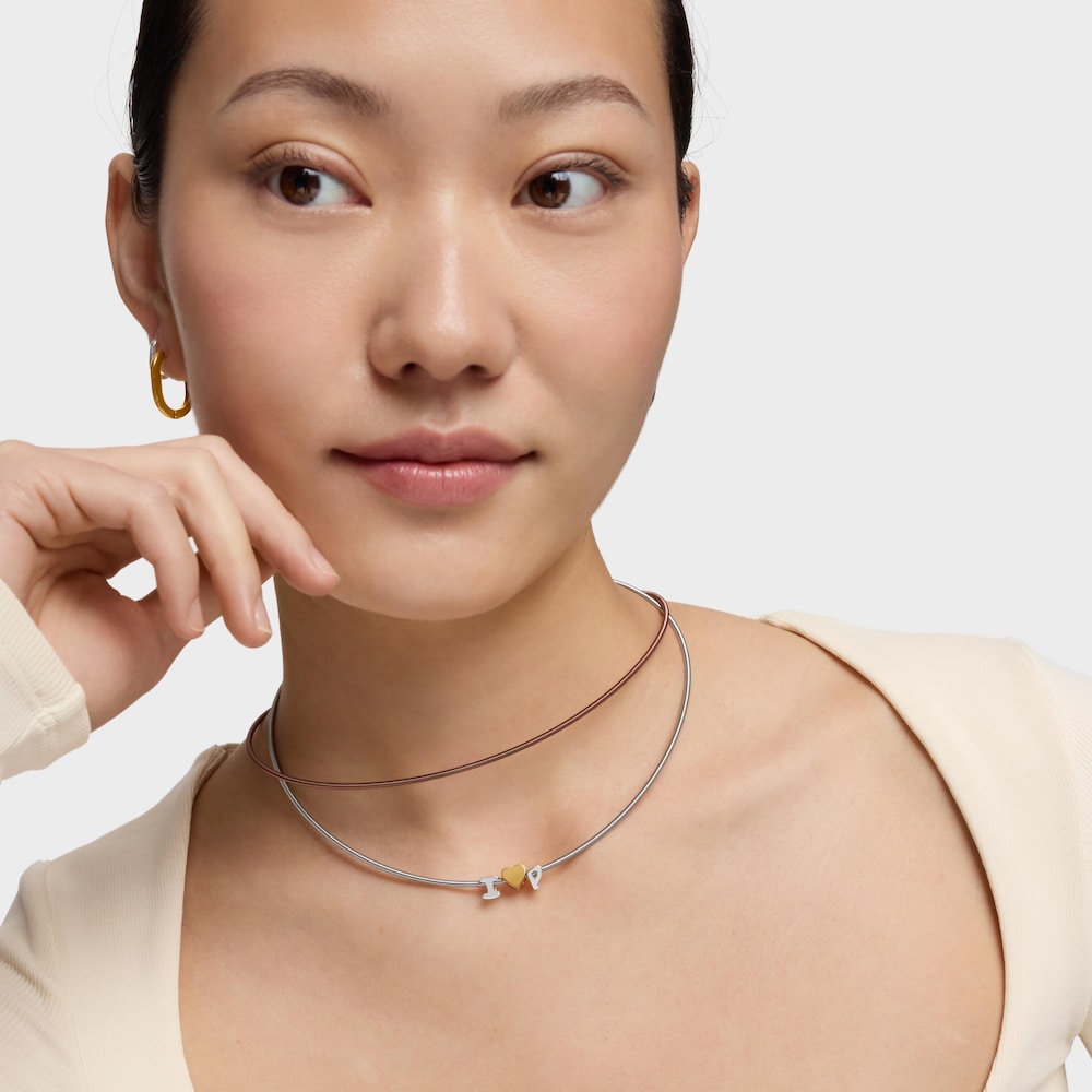 Charm TOUS Mesh Tube de plata letra P 7 mm 