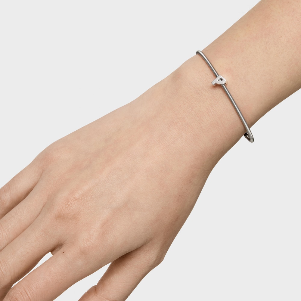 Charm TOUS Mesh Tube de plata letra P 7 mm 