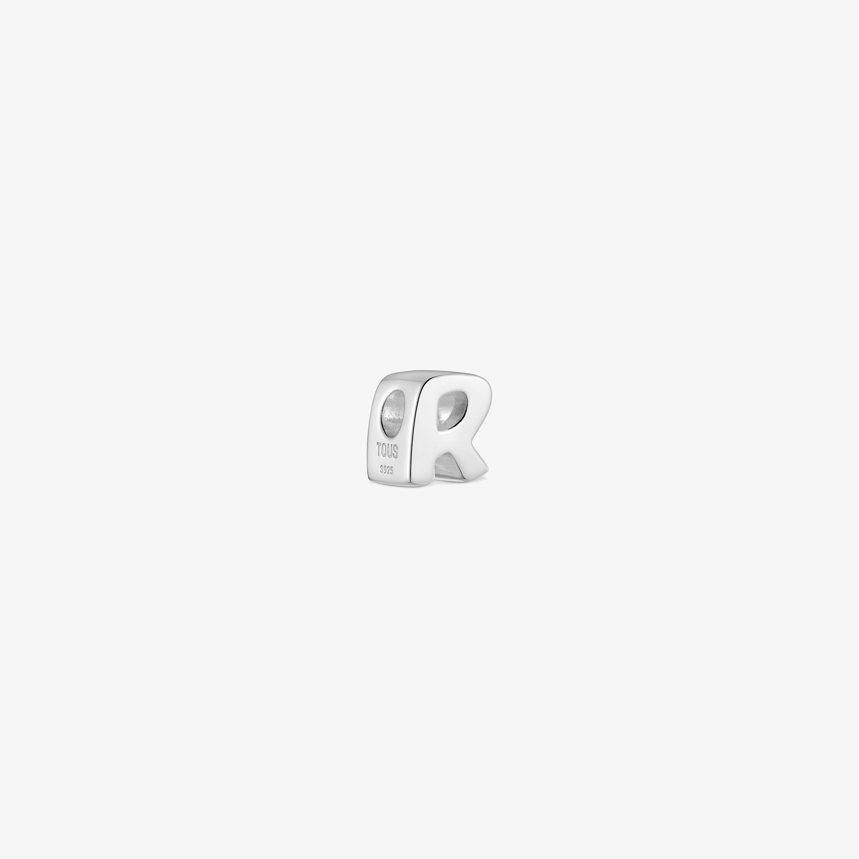 7 mm silver letter R Charm TOUS Mesh Tube 