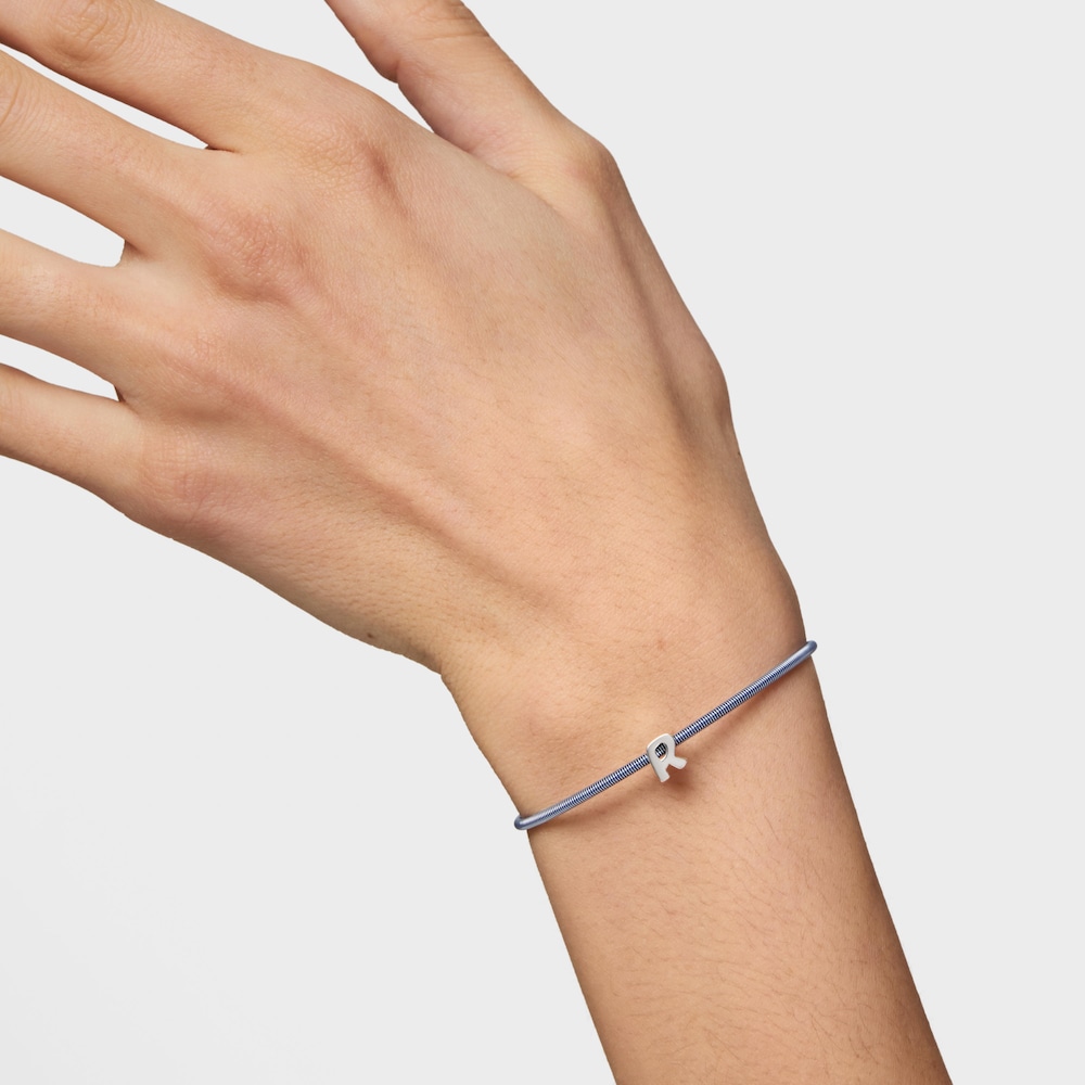 Charm TOUS Mesh Tube de plata lletra R 7 mm