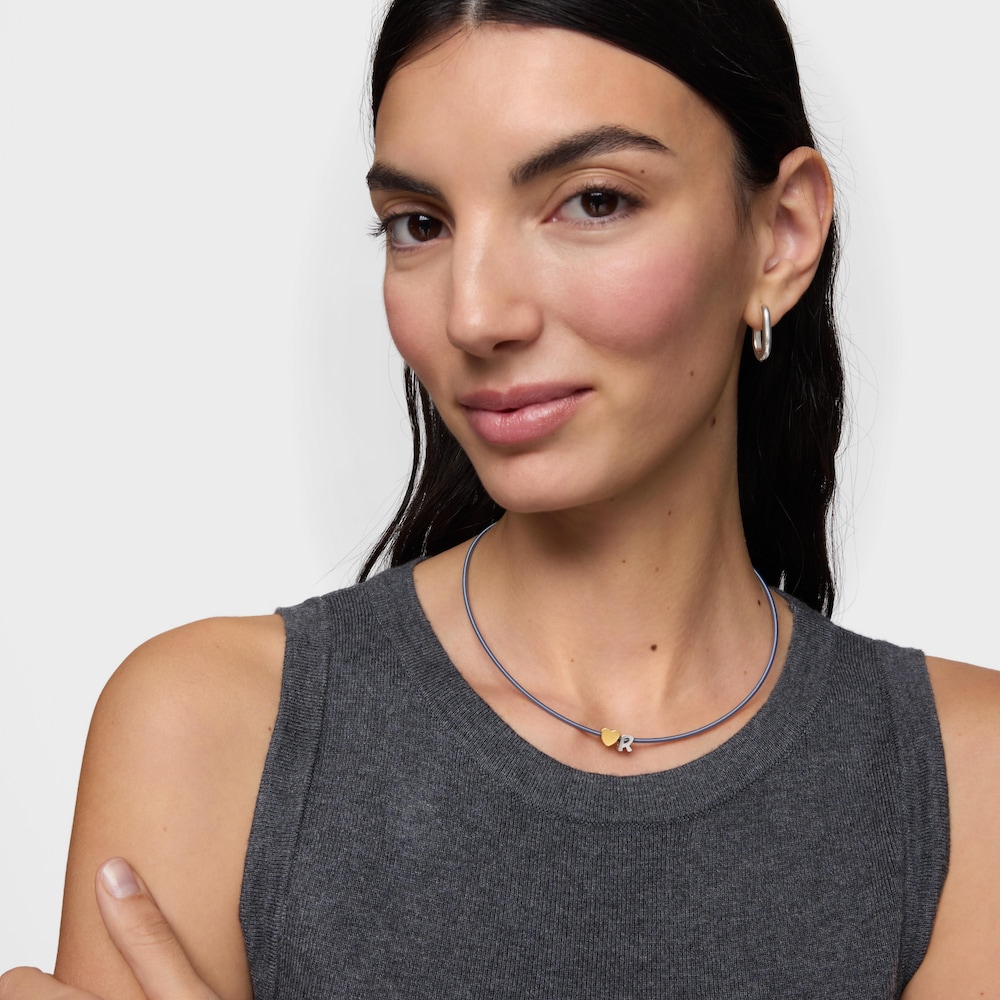 Charm TOUS Mesh Tube de plata lletra R 7 mm