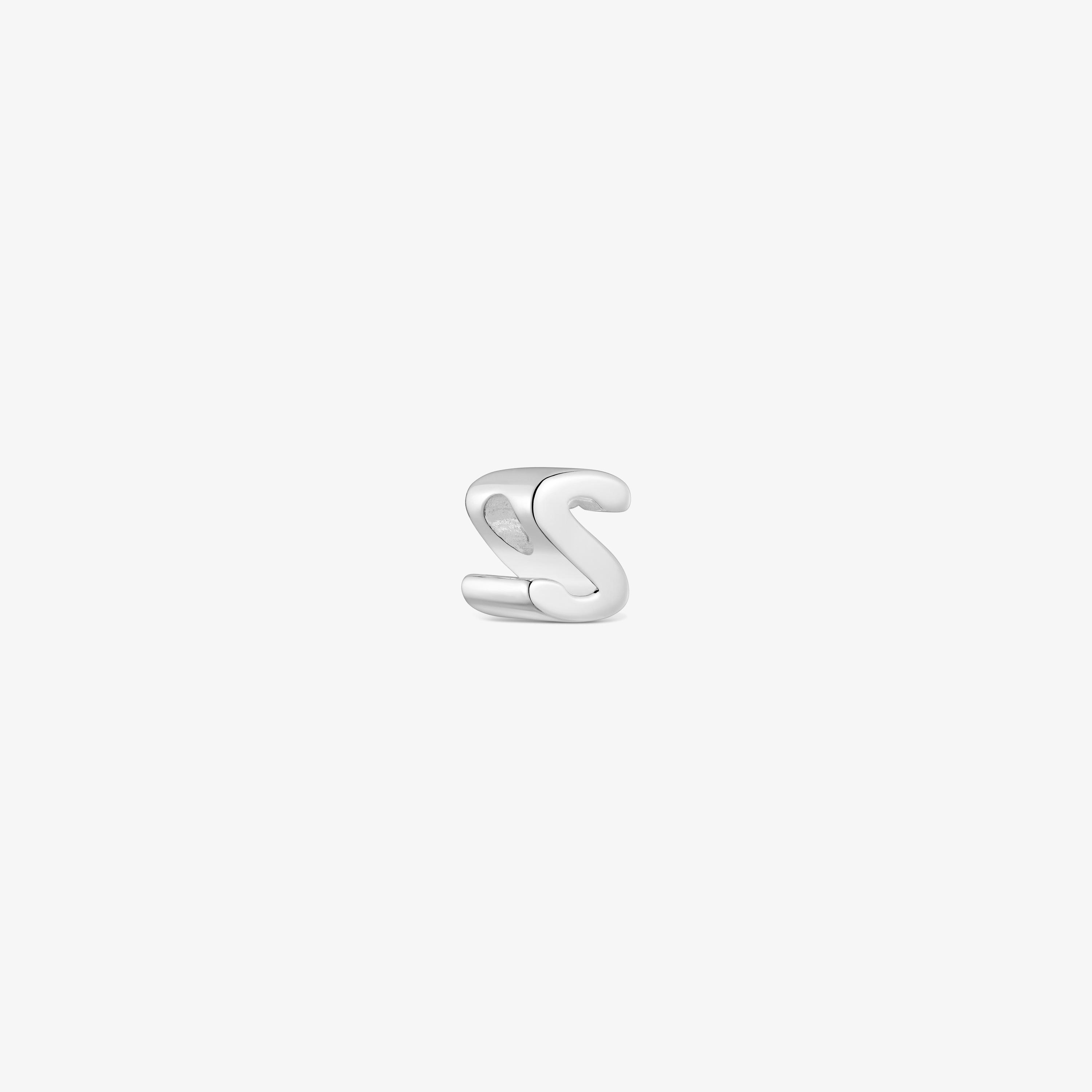 7 mm silver letter S Charm TOUS Mesh Tube 