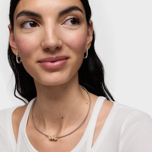 Charm em prata letra S 7&nbsp;mm TOUS Mesh Tube 