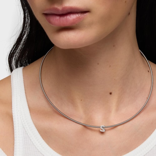 Charm em prata letra S 7&nbsp;mm TOUS Mesh Tube 