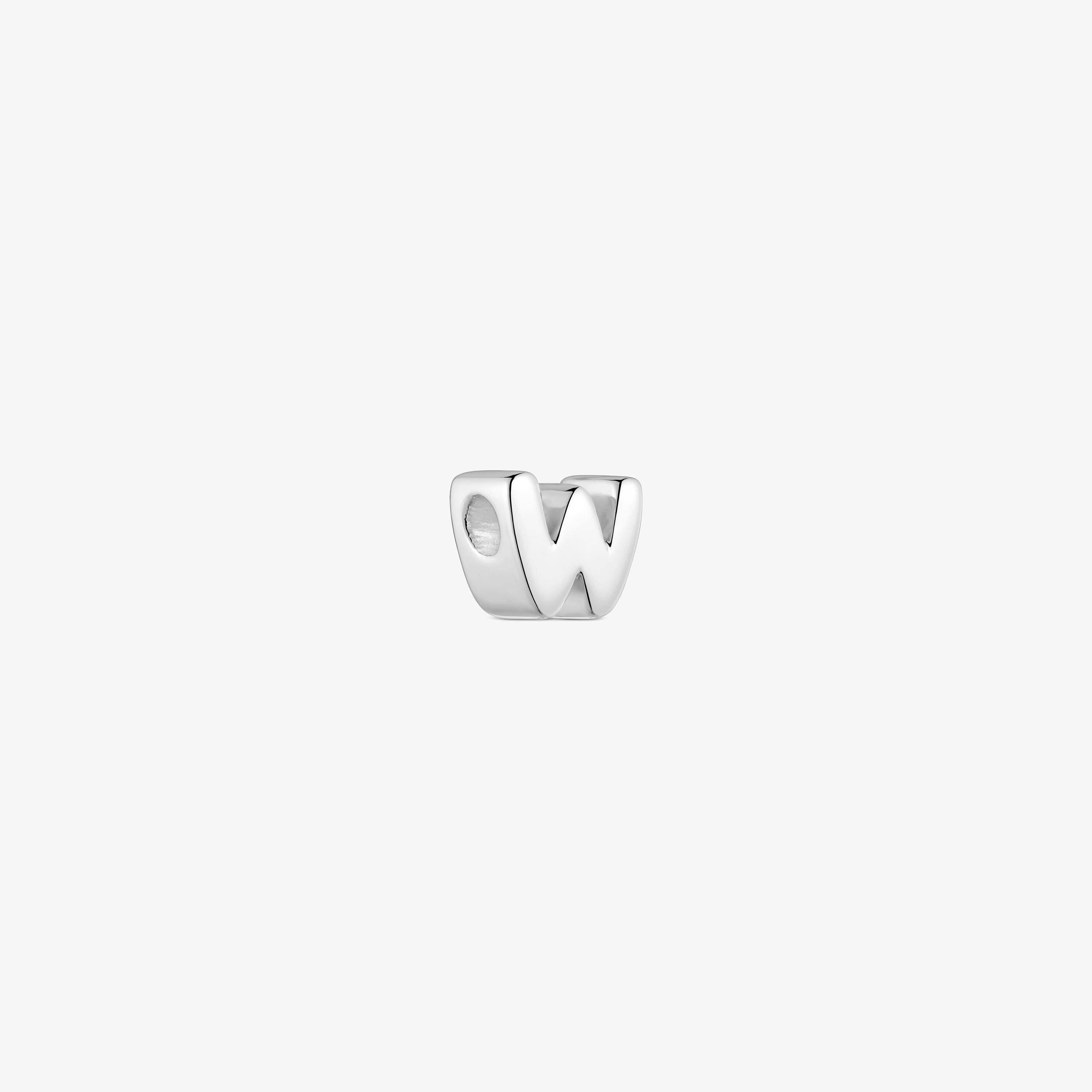 7 mm silver letter W Charm TOUS Mesh Tube 