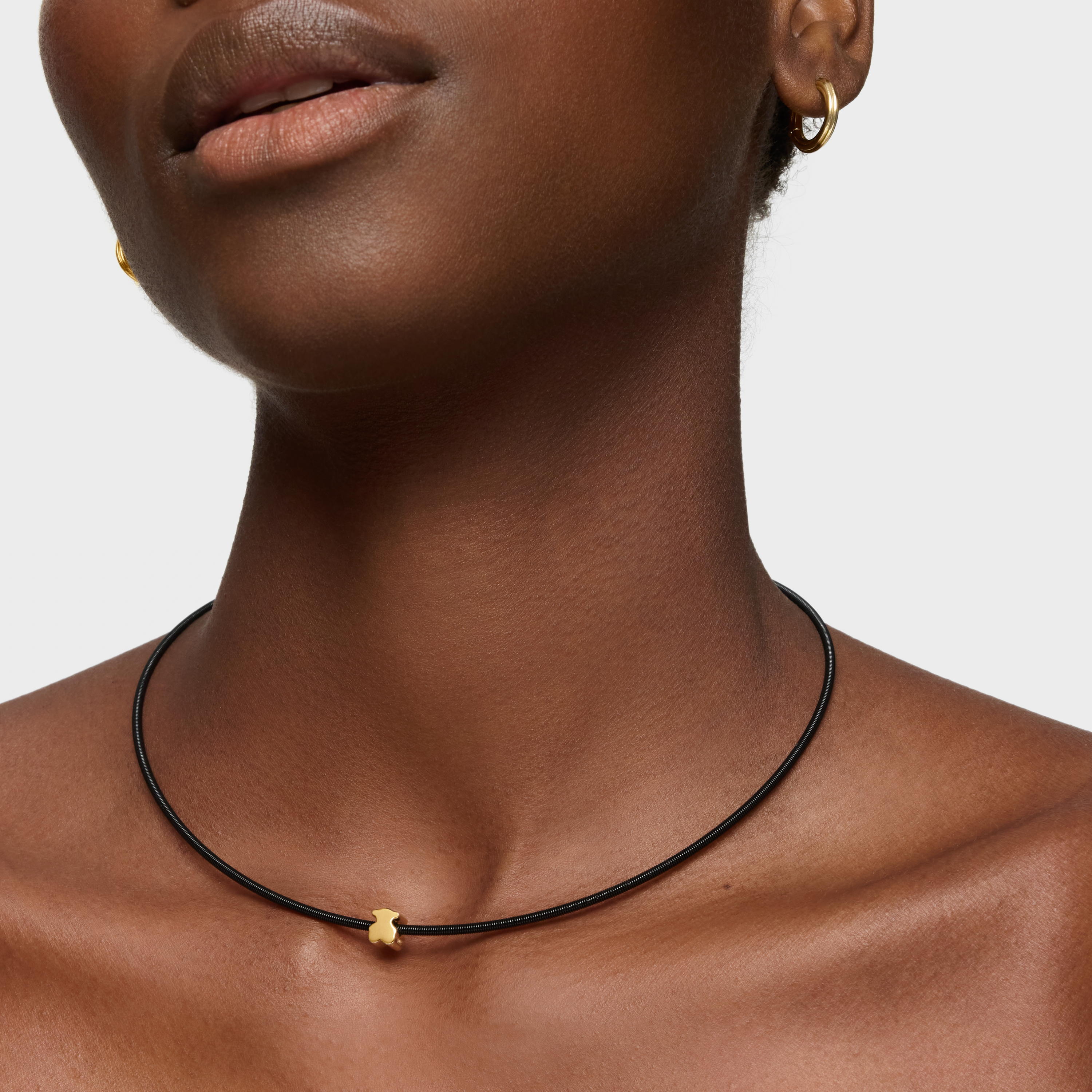 7 mm bear-motif Charm with 18K gold vermeil TOUS Mesh Tube 