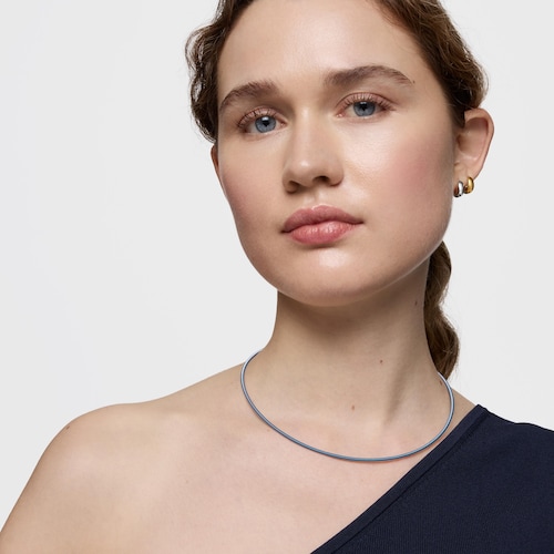 Collar de acero turquesa 2 mm TOUS Mesh Tube