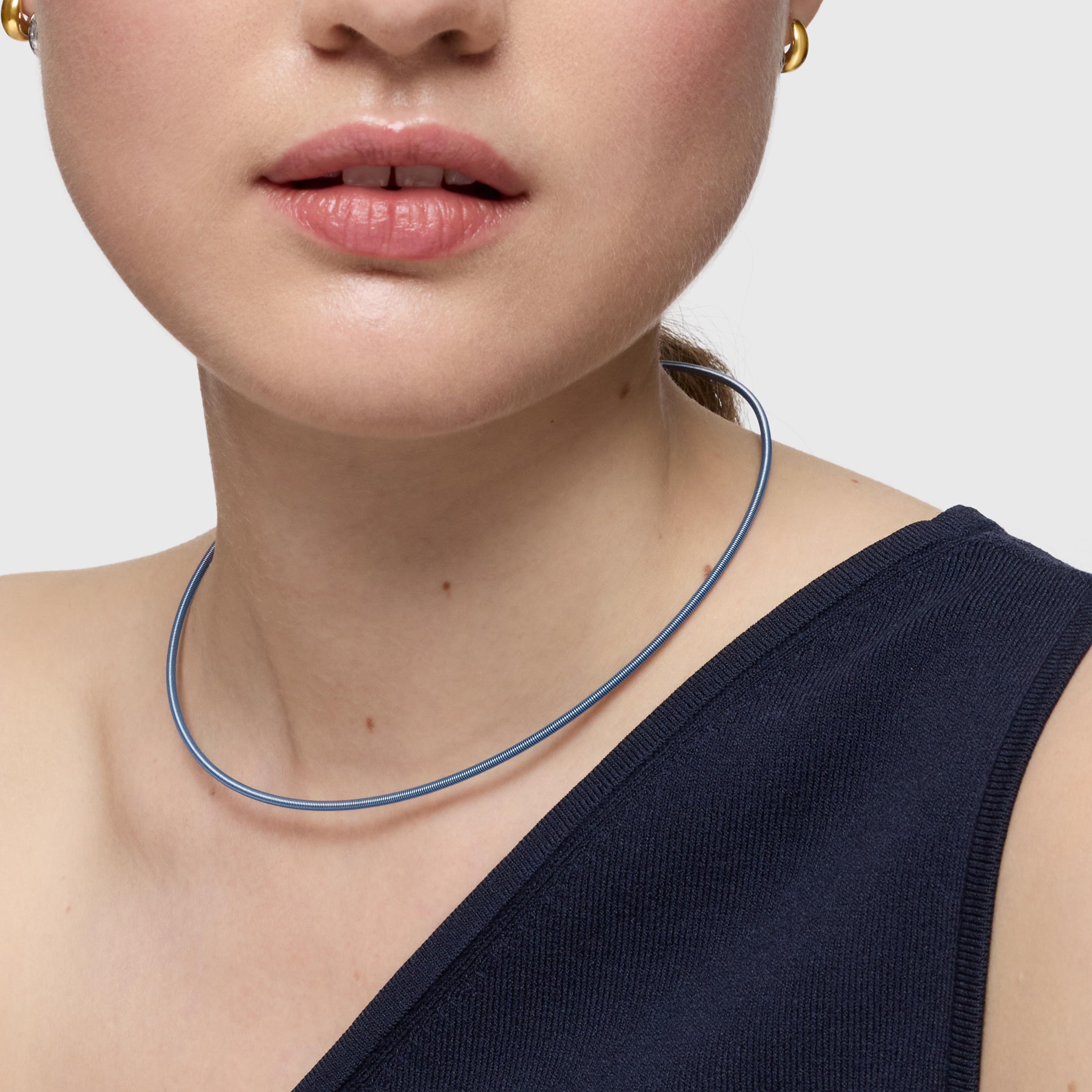 2 mm turquoise steel Necklace TOUS Mesh Tube