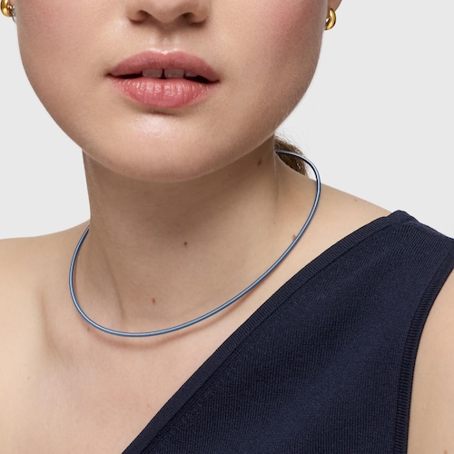 Collar de acero turquesa 2 mm TOUS Mesh Tube