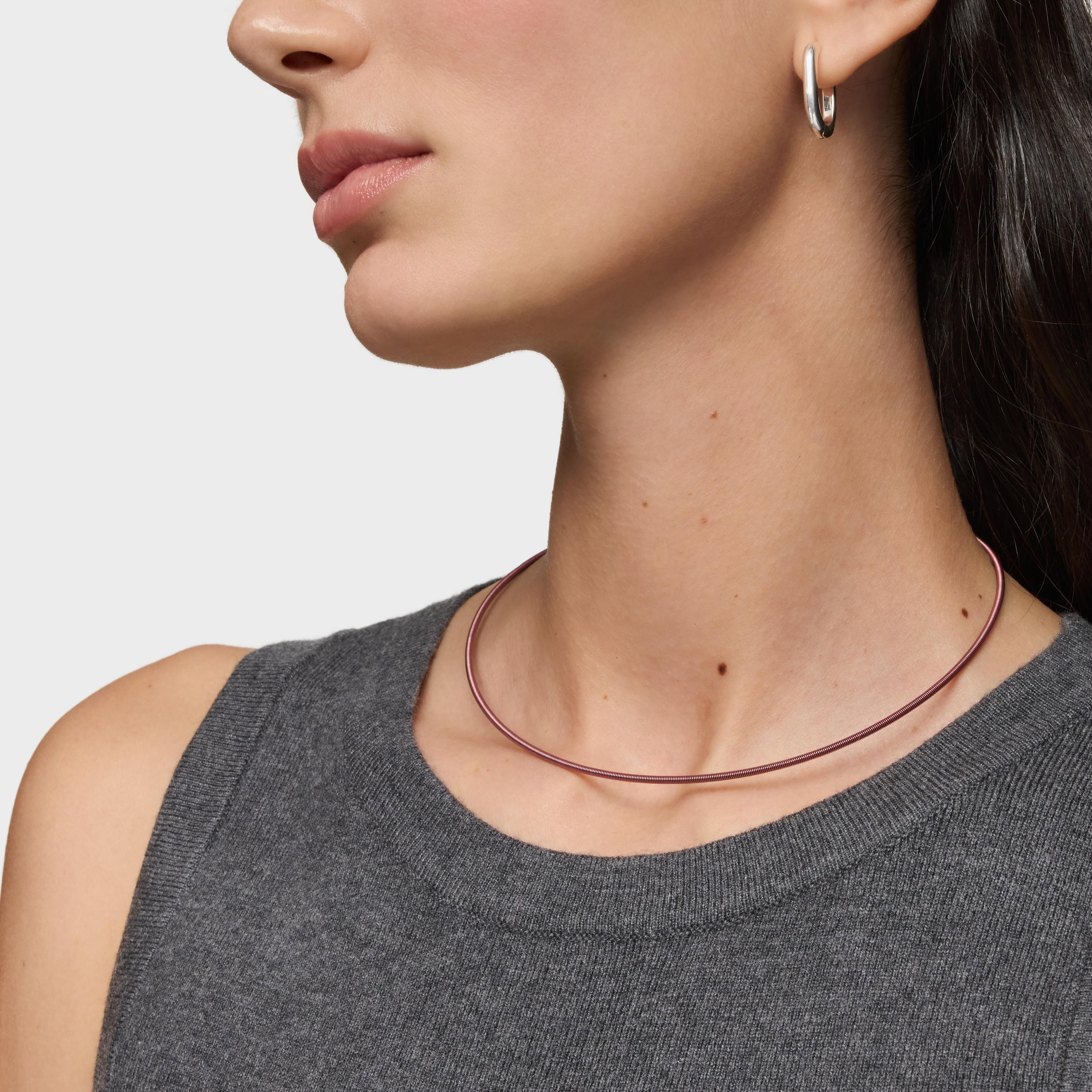 2 mm brown steel Necklace TOUS Mesh Tube