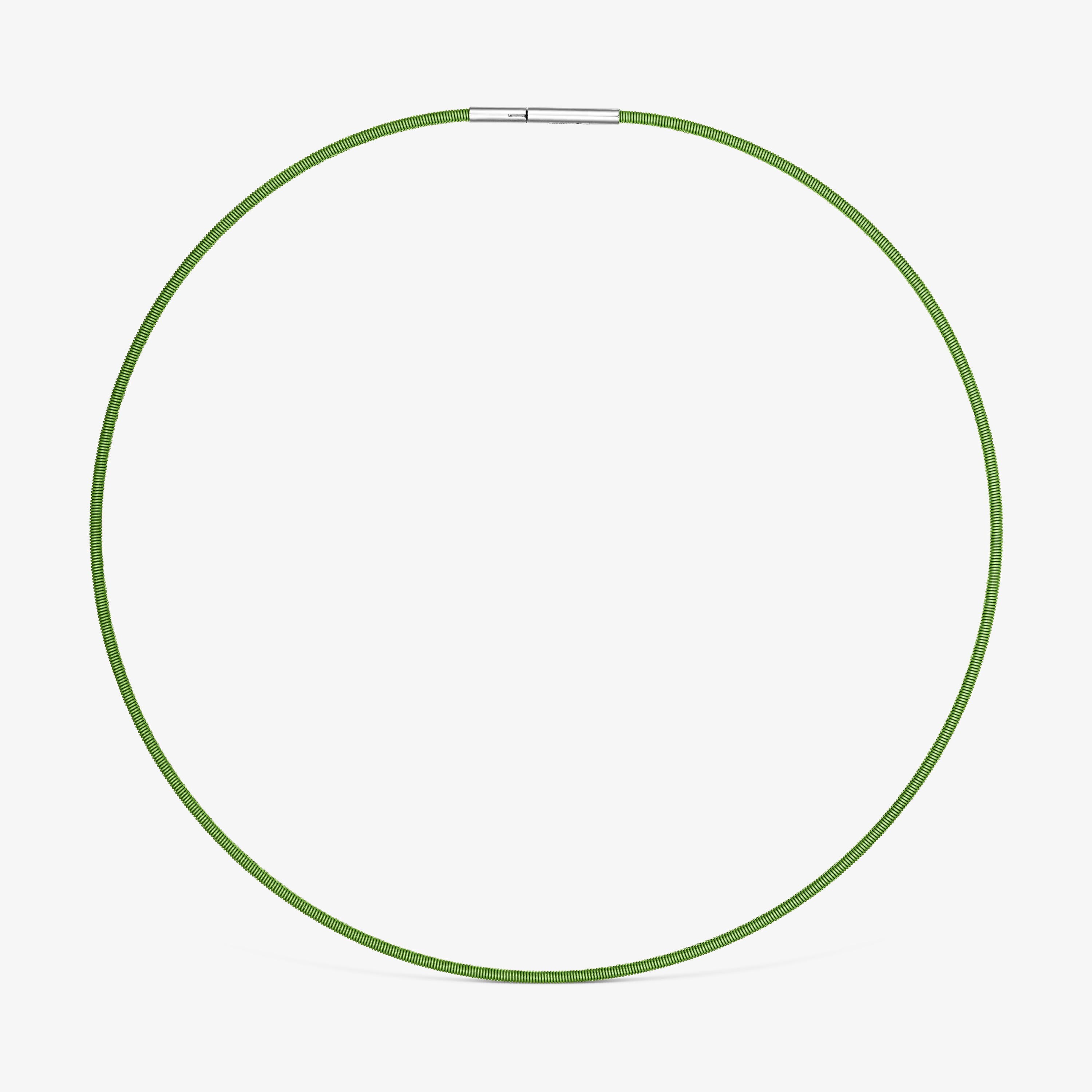 2 mm green steel Necklace TOUS Mesh Tube