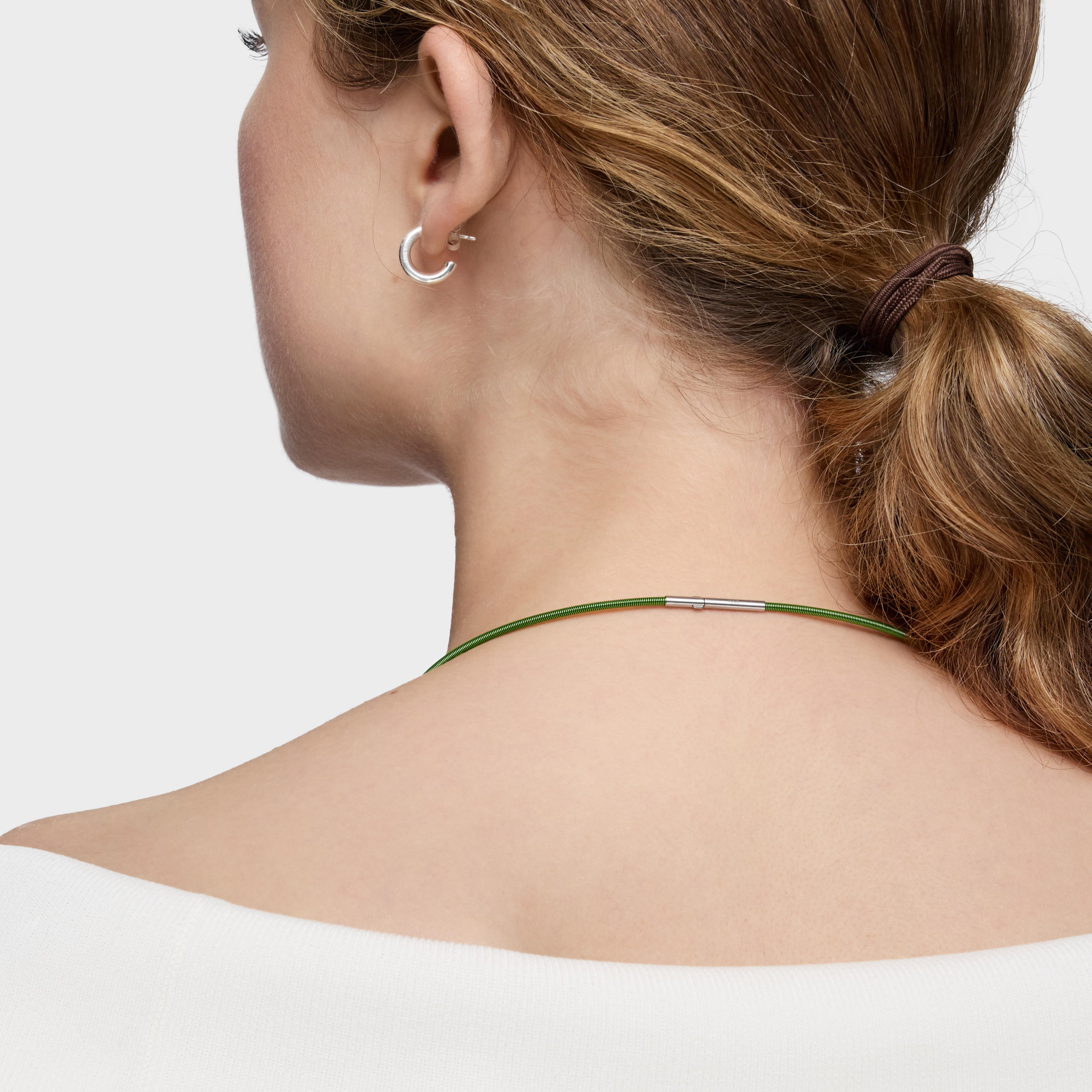 2 mm green steel Necklace TOUS Mesh Tube