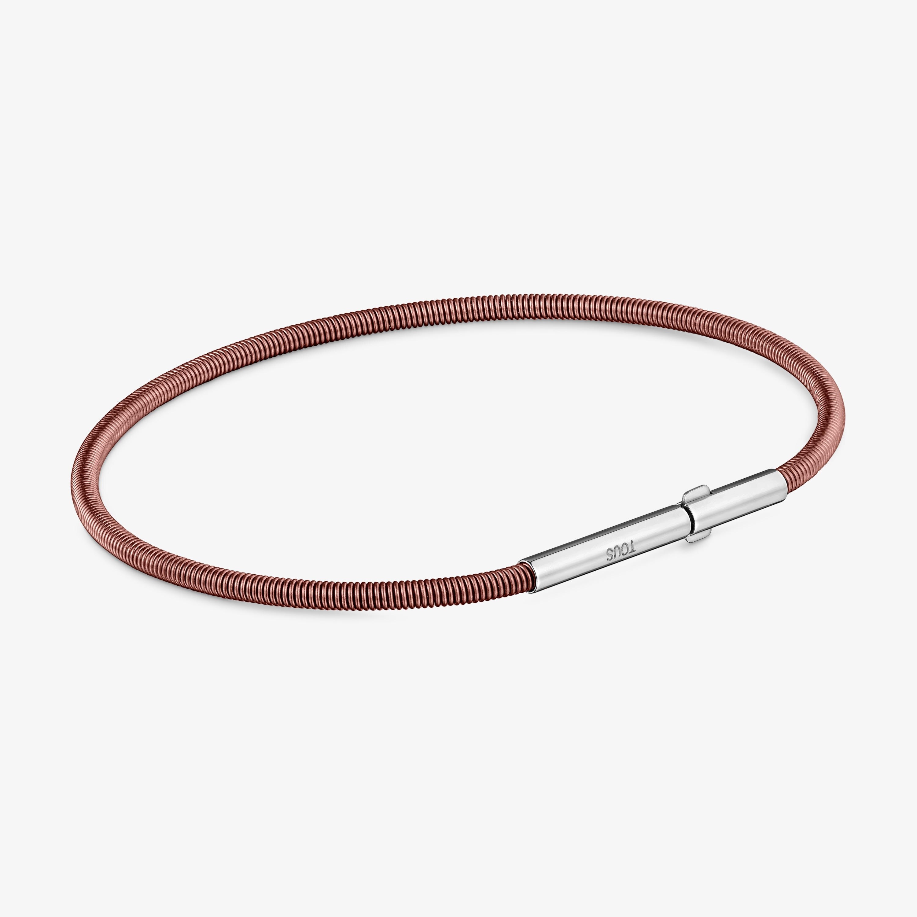 2 mm brown steel Bracelet TOUS Mesh Tube