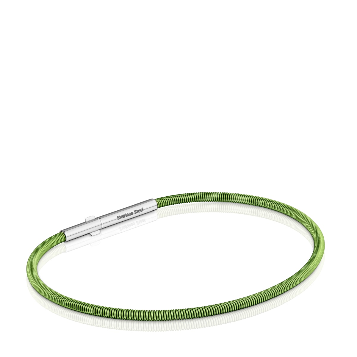 Tous - Pulsera De Acero Verde 2 Mm Tous Mesh Tube - Verde
