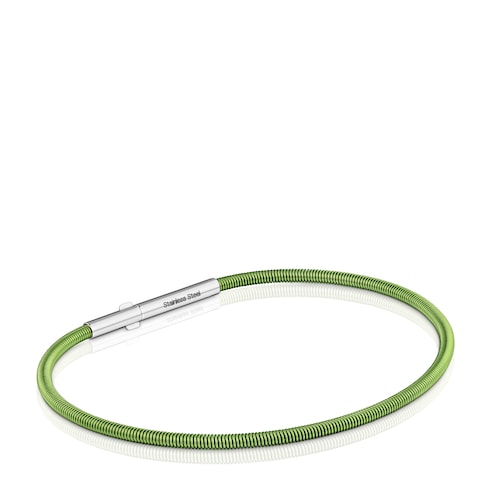 Pulsera de acero verde 2 mm TOUS Mesh Tube