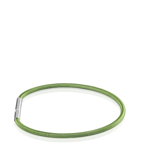 Pulsera de acero verde 2 mm TOUS Mesh Tube