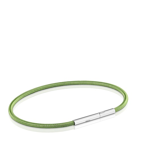 Pulsera de acero verde 2 mm TOUS Mesh Tube
