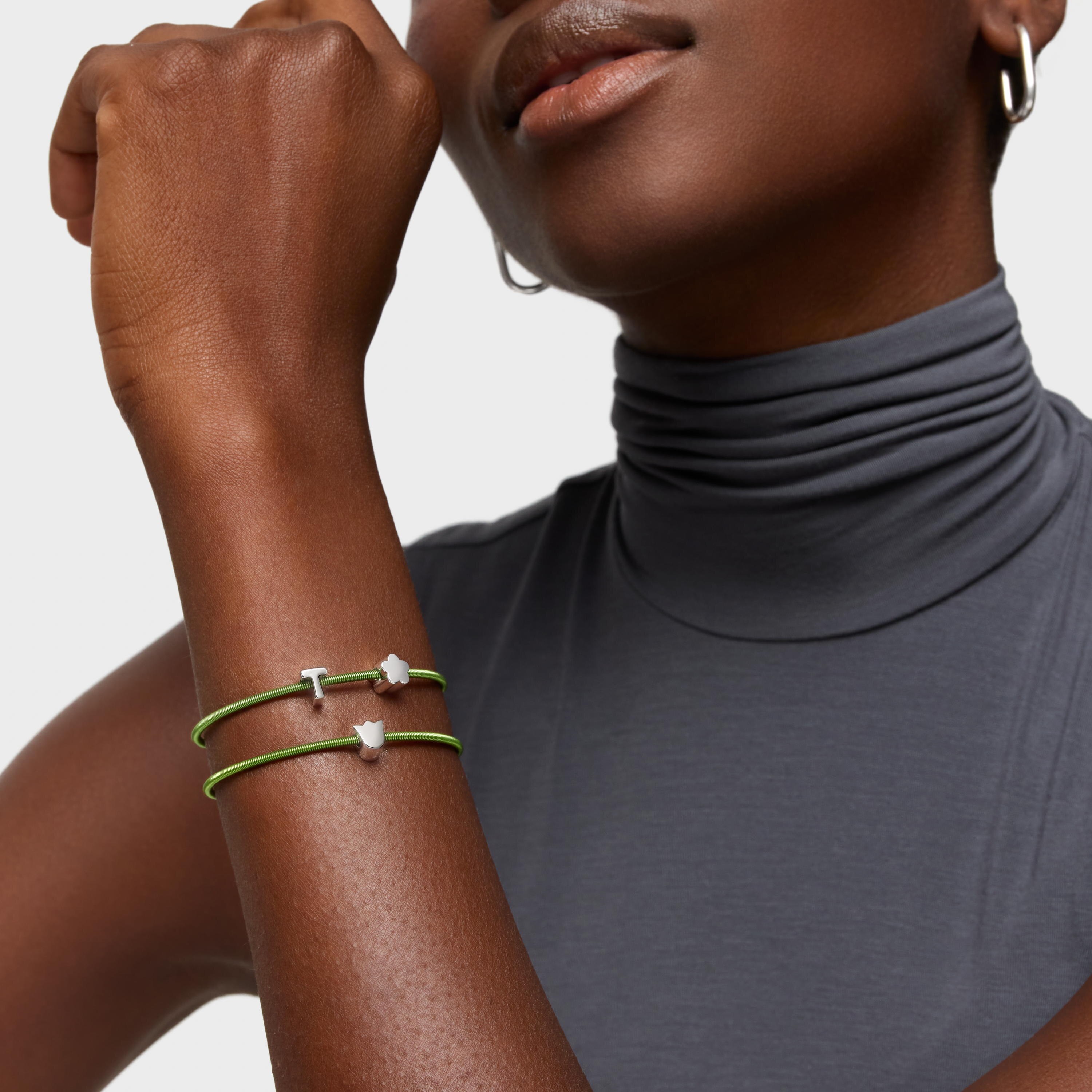 2 mm green steel Bracelet TOUS Mesh Tube