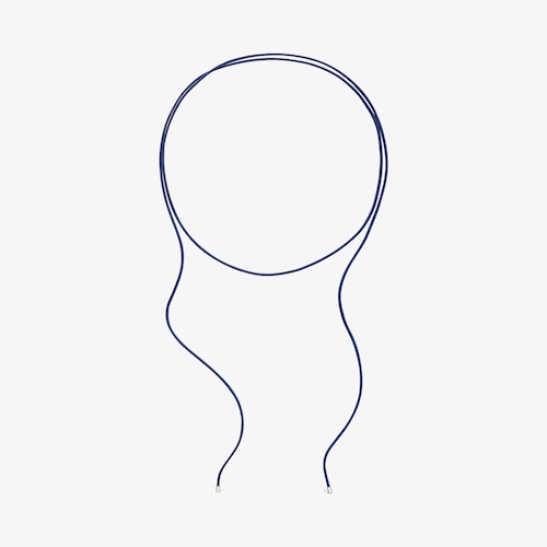 Collar largo de plata y cord&oacute;n color azul TOUS Basics