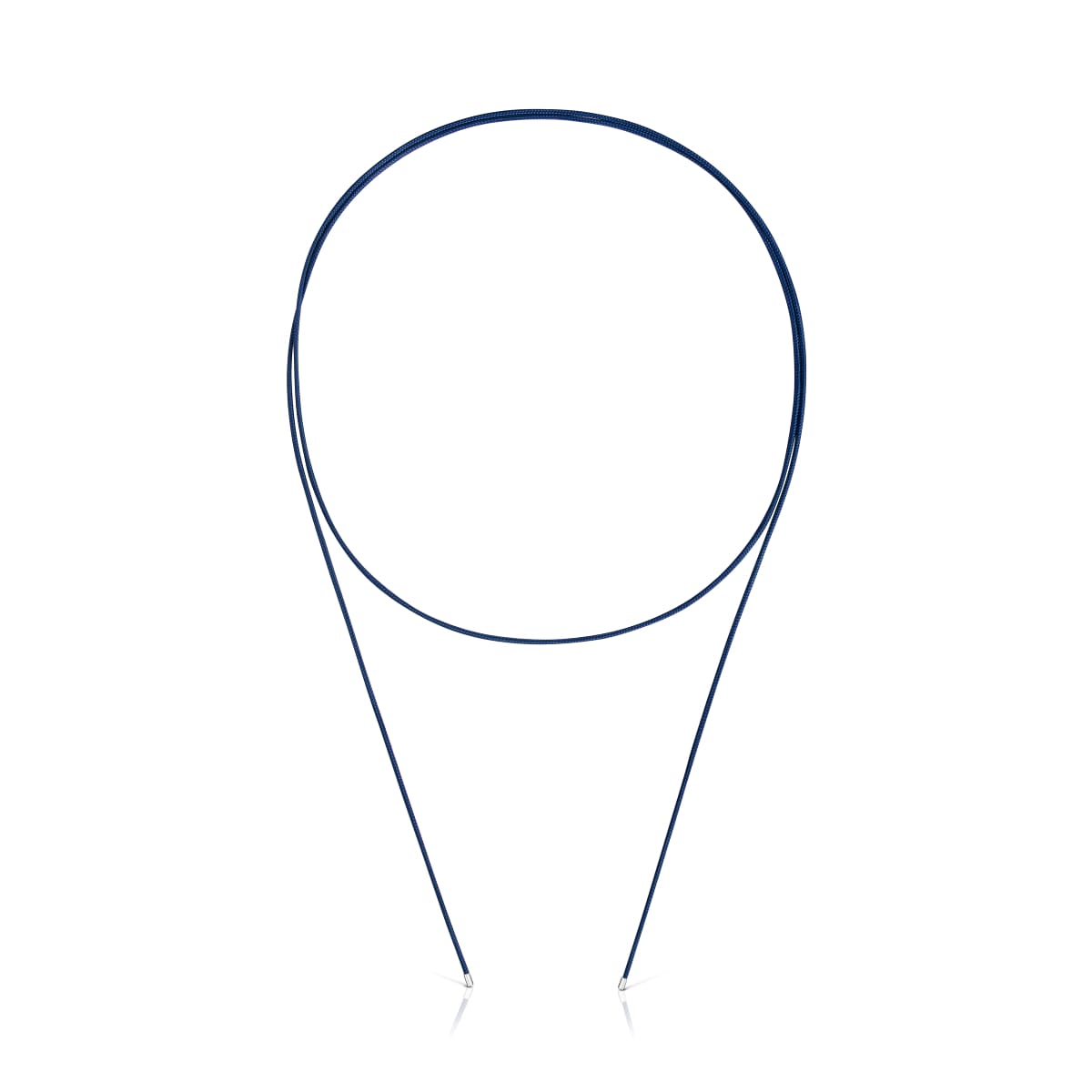 Tous - Collar Largo De Plata Y Cordón Color Azul Tous Basics - Azul