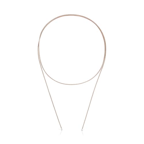 Długi Naszyjnik ze srebra w kolorze beżowym TOUS Basics