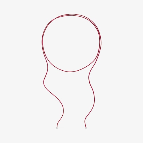 Collaret llarg de plata i cord&oacute; en color bordeus TOUS Basics