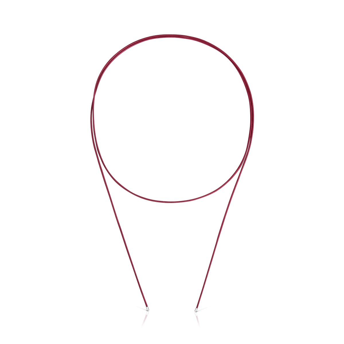 Tous - Collar Largo De Plata Y Cordón Color Burdeos Tous Basics - Rojo