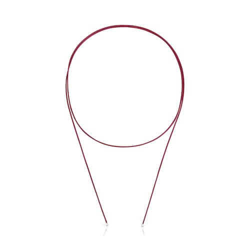 Colar comprido em prata na cor bordeaux TOUS Basics