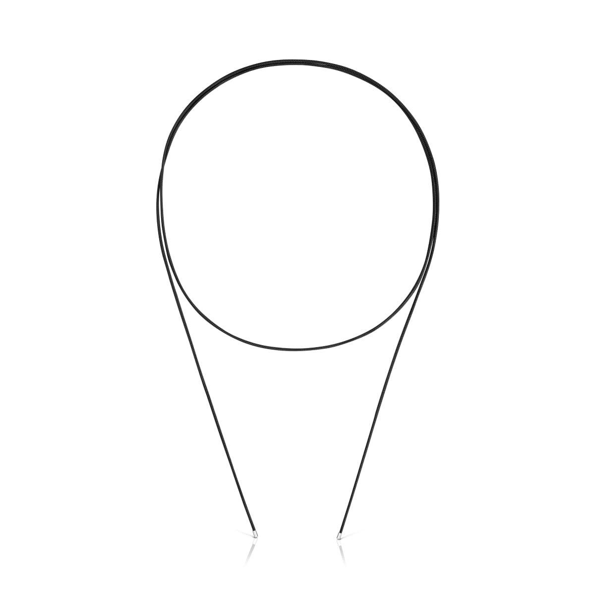 Tous - Collar Largo De Plata Y Cordón Color Negro Tous Basics - Negro